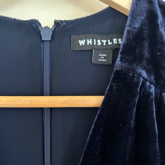 Whistles Maisey Shirred Velvet Jumpsuit, Size 8 - Picture 3 of 4